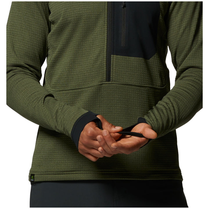 Mountain Hardwear Polartec® Power Grid™ Half Zip Jacket - Men's Surplus Green Heather