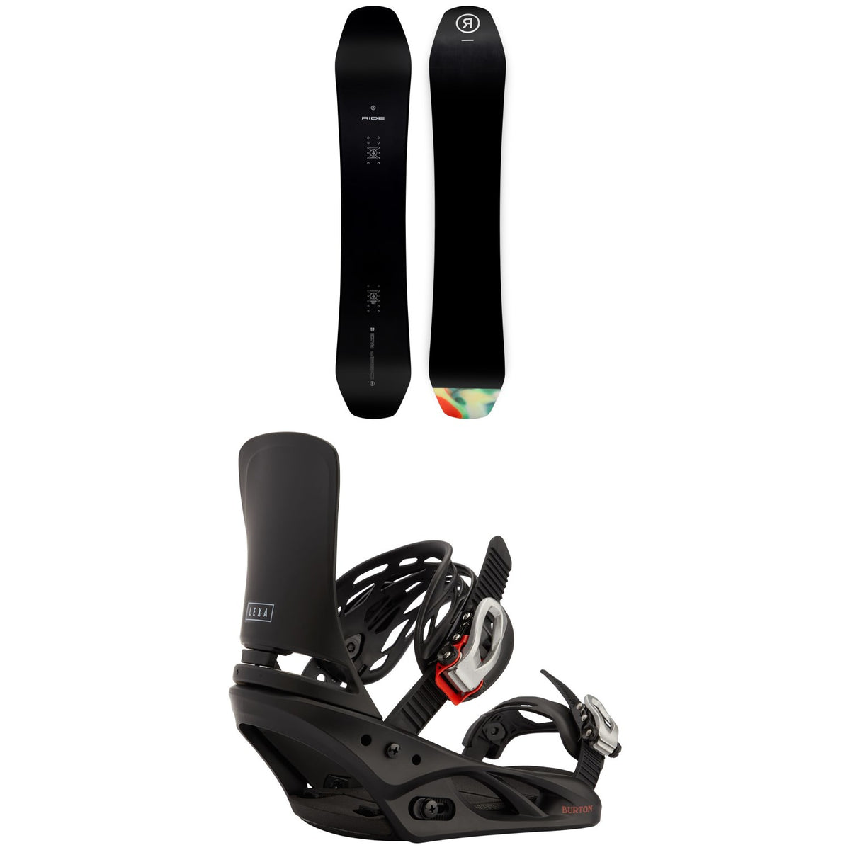 Ride Deep Fake Snowboard + Burton Lexa Snowboard Bindings - Women's 2024