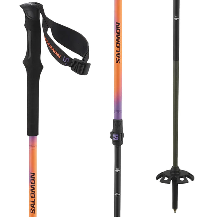 Salomon QST Carbon S3 Ski Poles 2025 Lilac / Neon Orange