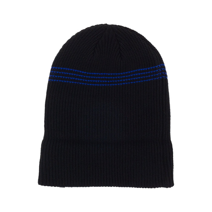evo NST x Autumn Mini Stripe Beanie Black Cobalt Blue