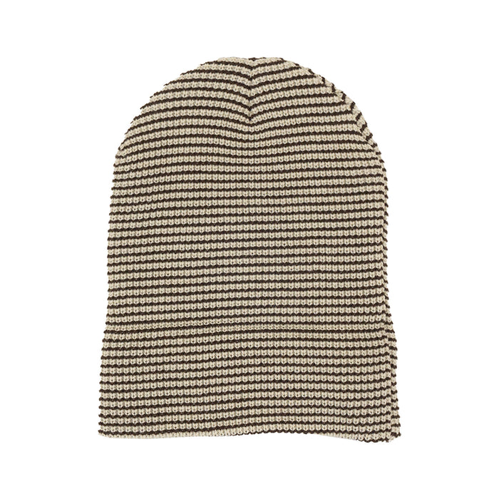 evo NST X Autumn Stripe Beanie Natural Chocolate Brown