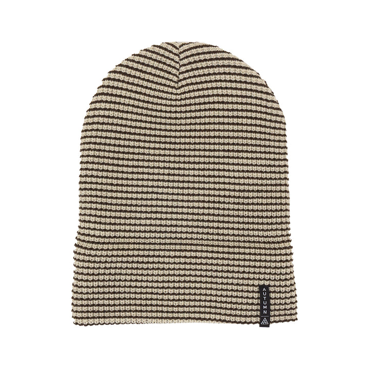 evo NST X Autumn Stripe Beanie Natural Chocolate Brown