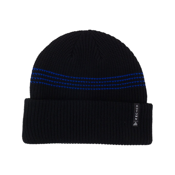 evo NST x Autumn Mini Stripe Beanie Black Cobalt Blue