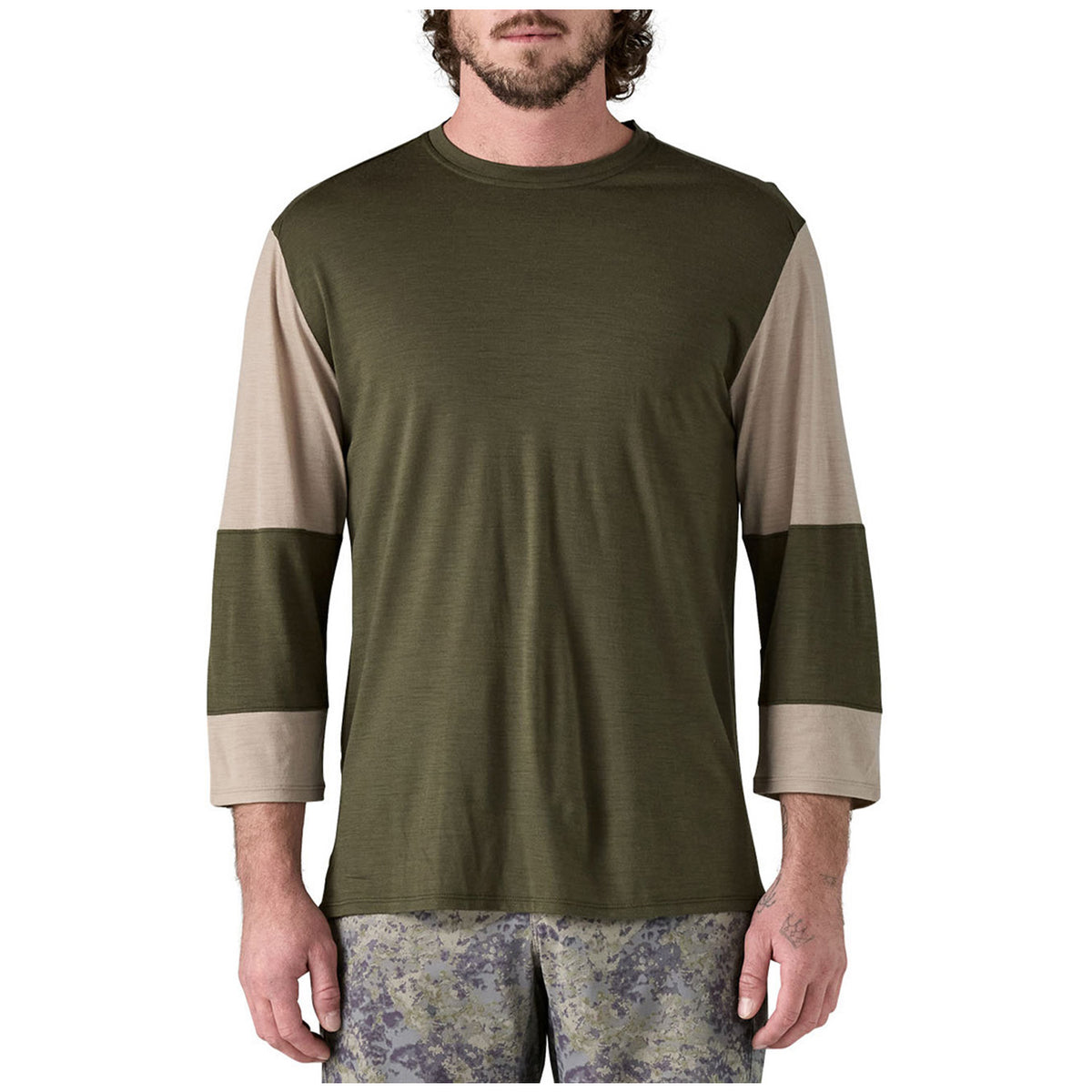 Patagonia Merino 3/4 Sleeve Bike Jersey Pine Needle Green