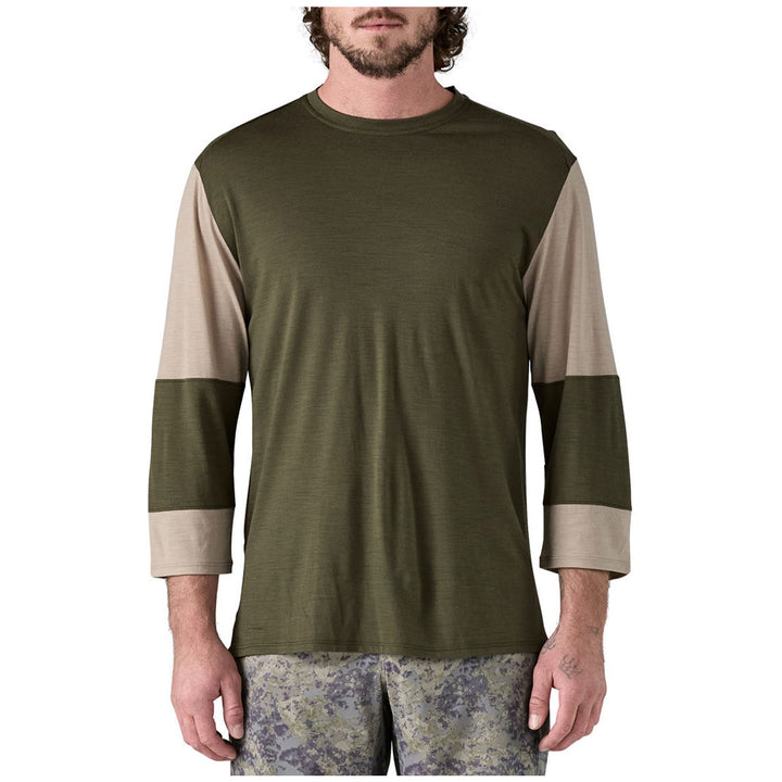 Patagonia Merino 3/4 Sleeve Bike Jersey Pine Needle Green