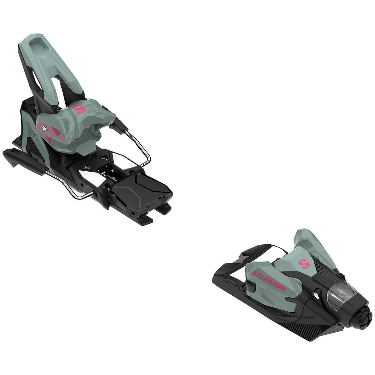 Salomon Strive 14 GW Ski Bindings Iceberg Green / Black / Sachet Pink