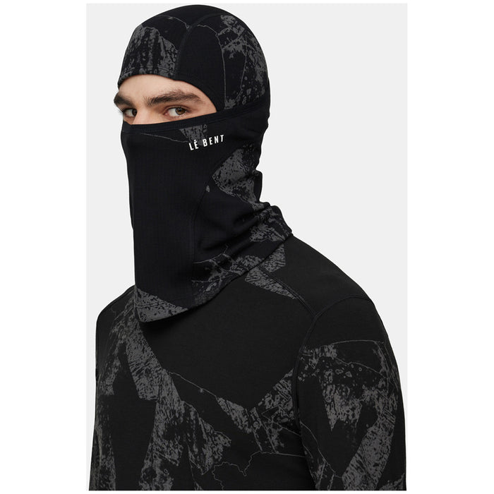 Le Bent Fractal Waffle Midweight Balaclava Black