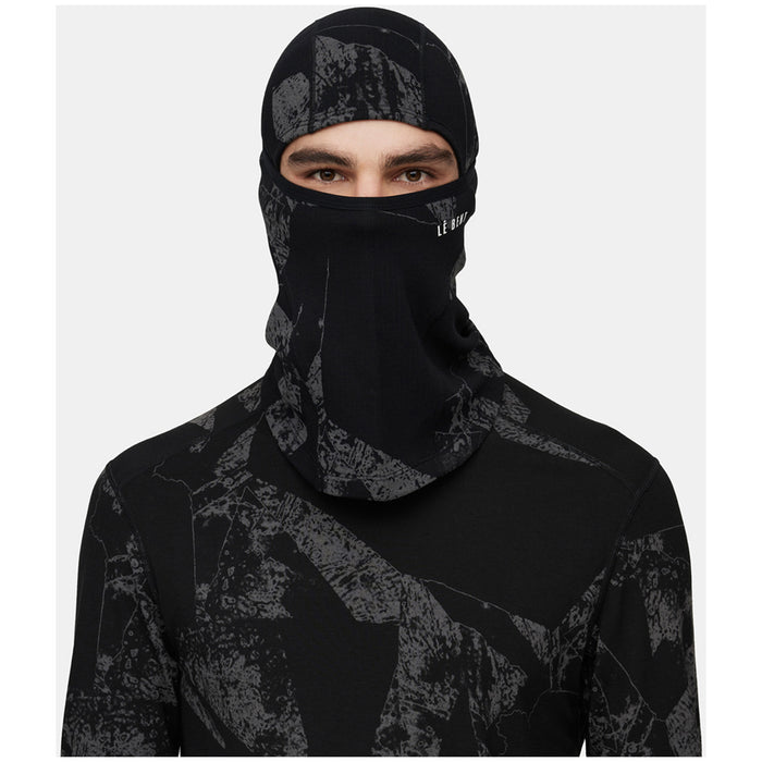 Le Bent Fractal Waffle Midweight Balaclava Black