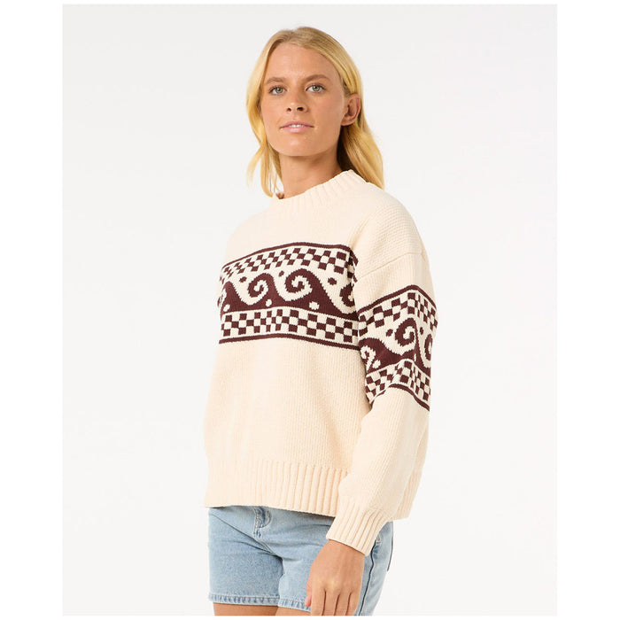 Rip Curl Soleil Knit Crew - Women's Brown/Off White