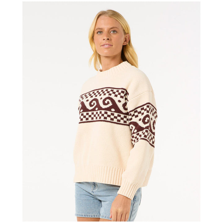 Rip Curl Soleil Knit Crew - Women's Brown/Off White