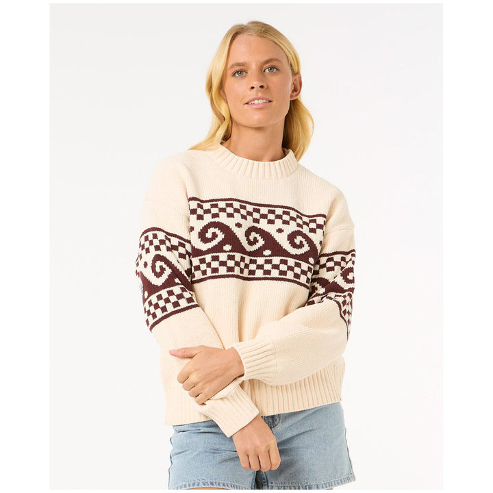 Rip Curl Soleil Knit Crew - Women's Brown/Off White