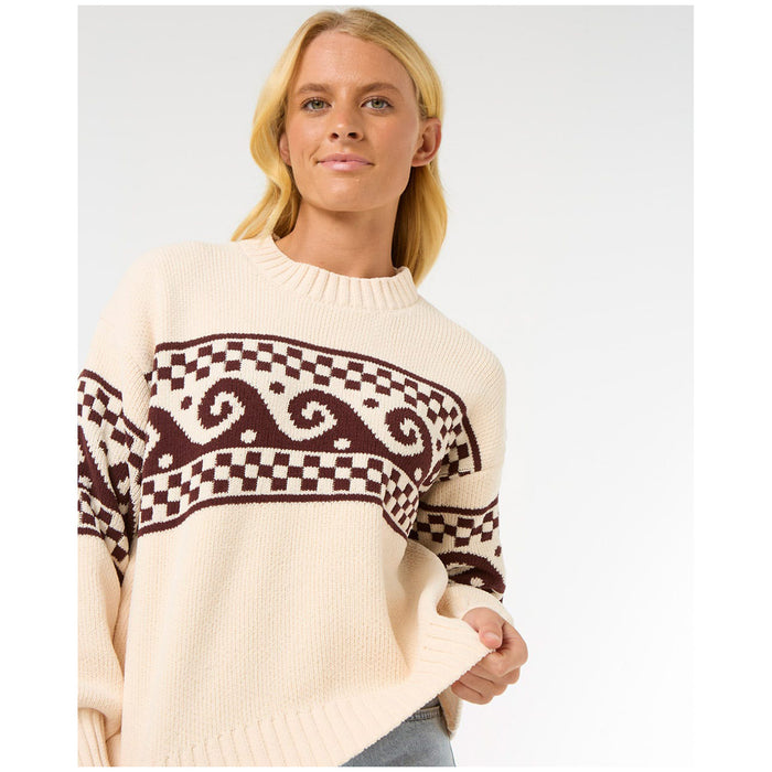 Rip Curl Soleil Knit Crew - Women's Brown/Off White