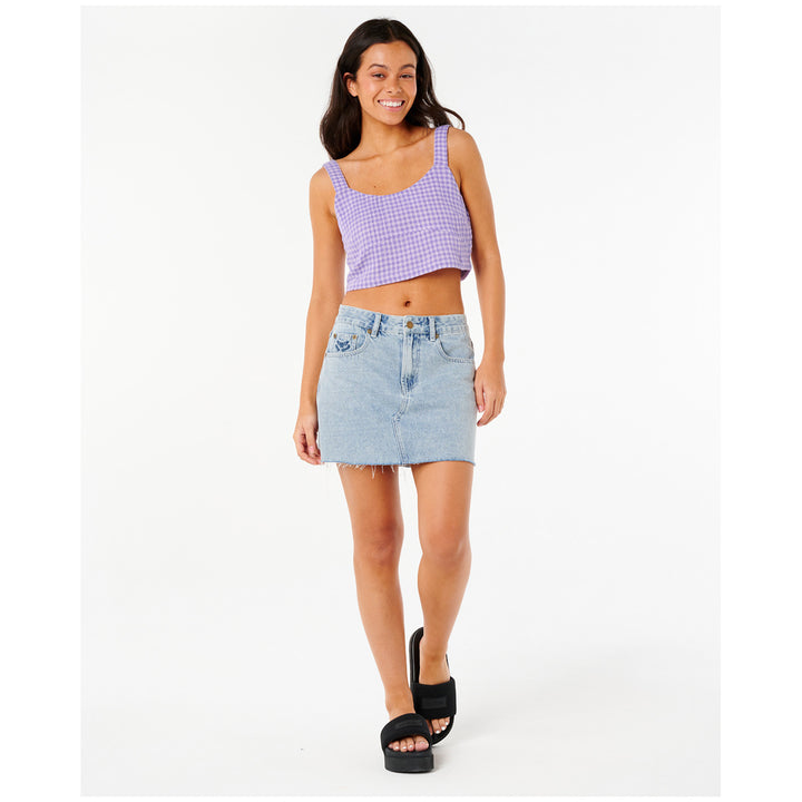 Rip Curl Premium Surf Check Crop Top - Women's Purple