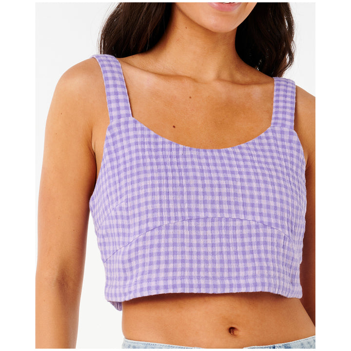 Rip Curl Premium Surf Check Crop Top - Women's Purple