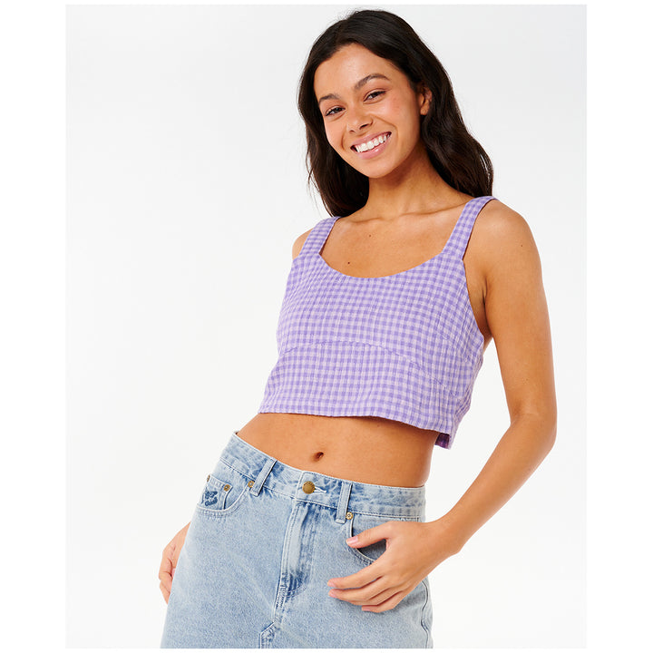Rip Curl Premium Surf Check Crop Top - Women's Purple