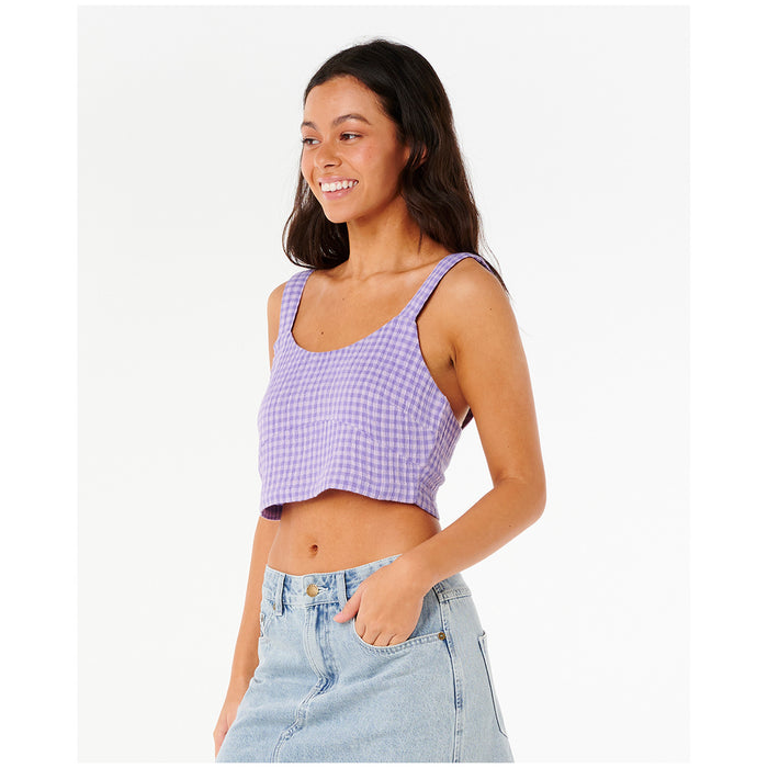 Rip Curl Premium Surf Check Crop Top - Women's Purple