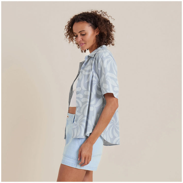 Roark Bless Up Short-Sleeve Shirt - Women's Dusty Sky