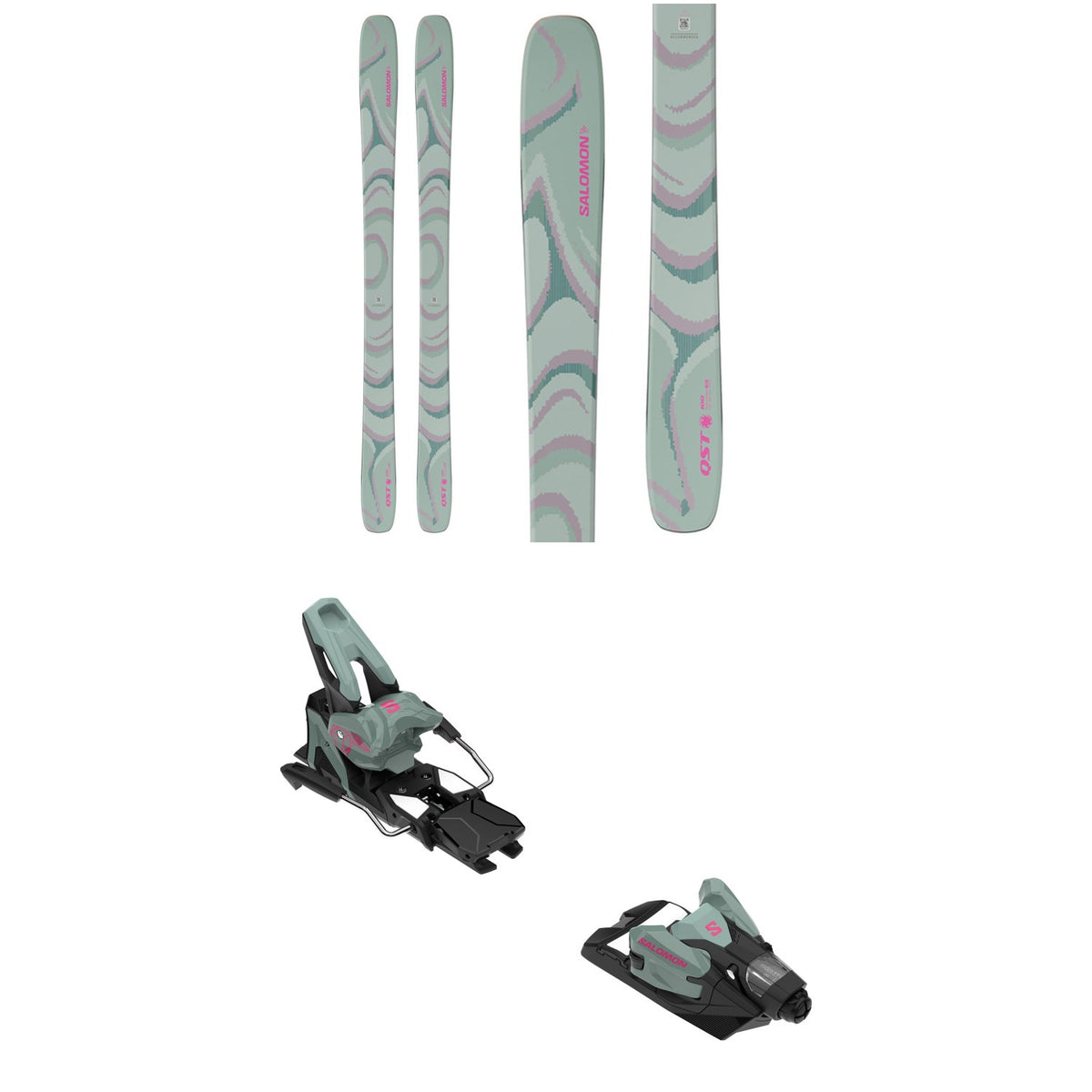 Salomon QST 100 Skis + Salomon Strive 14 GW Ski Bindings 2026