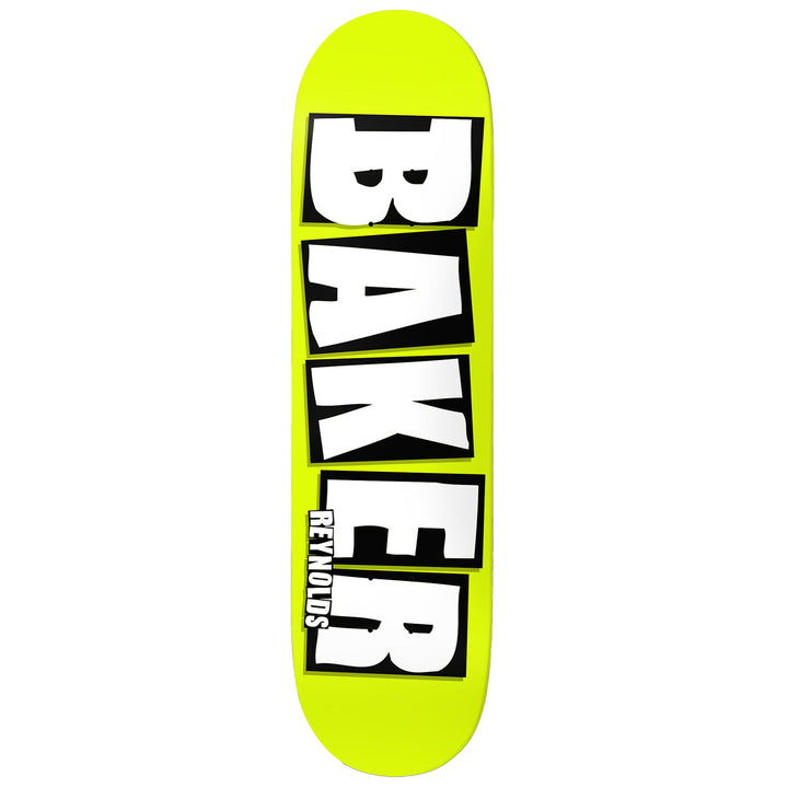 Baker Reynolds Brand Name Neon Yellow 8.38 Skateboard Deck