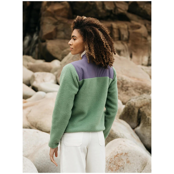 Finisterre Bolster Fleece Full Zip - Women's Wild Sage/Ecru/Violet Sky