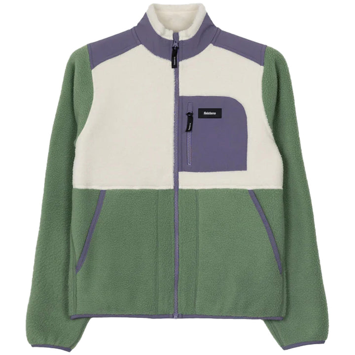 Finisterre Bolster Fleece Full Zip - Women's Wild Sage/Ecru/Violet Sky
