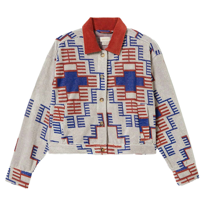 Brixton Trail Terry Cloth Trucker Jacket - Women's Electronic Indigo Pattern