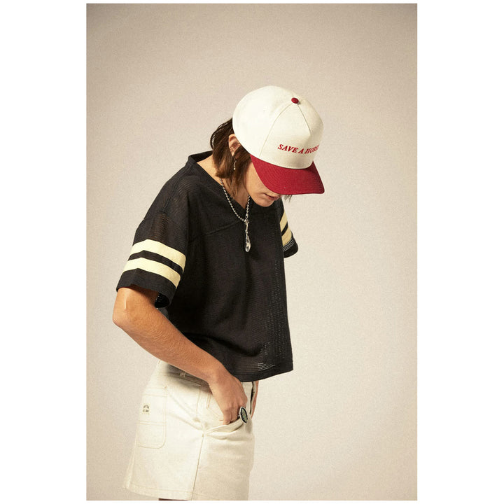 Brixton Save A Horse MP Snapback Hat Crimson/Off White