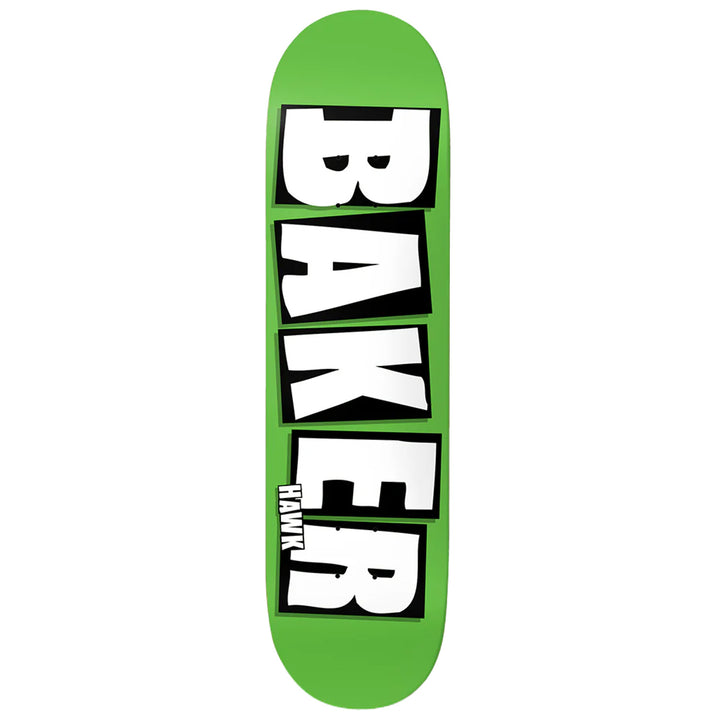 Baker Hawk Brand Name Neon Green 8.5 Skateboard Deck