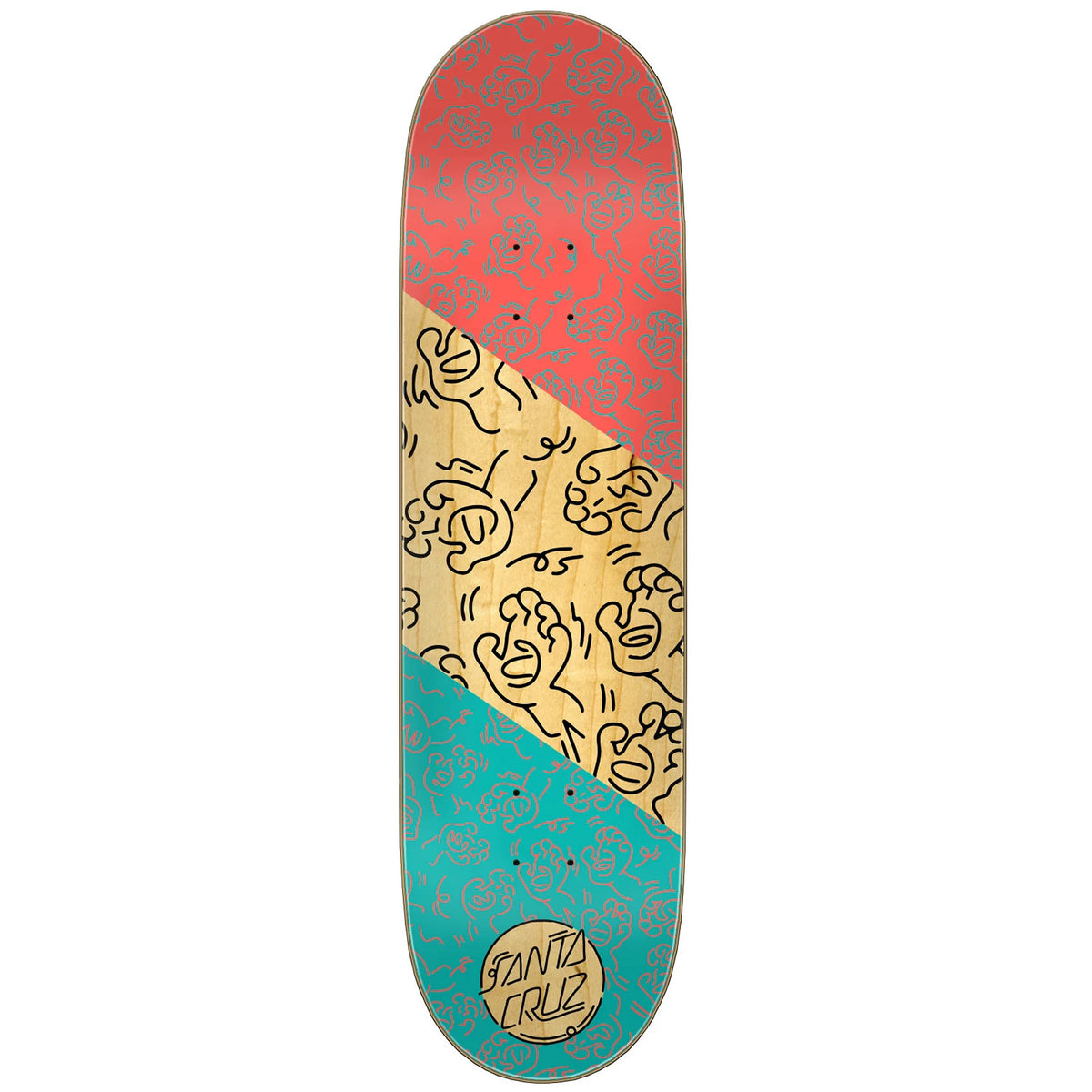 Santa Cruz Skateboards Contour Hand 7 Ply Birch 8.5 Skateboard Deck
