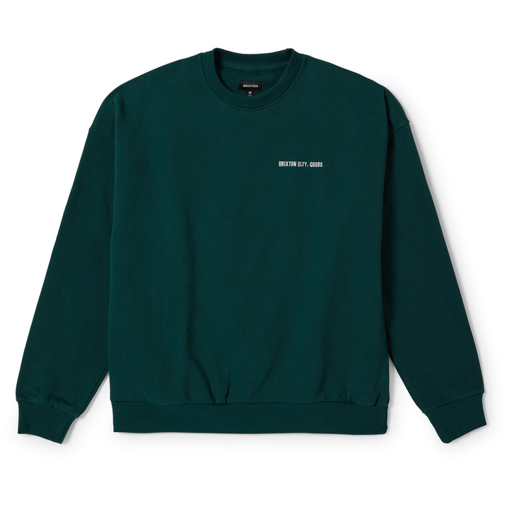 Brixton Embroidered Heavy Weight Crew - Men's Deep Emerald