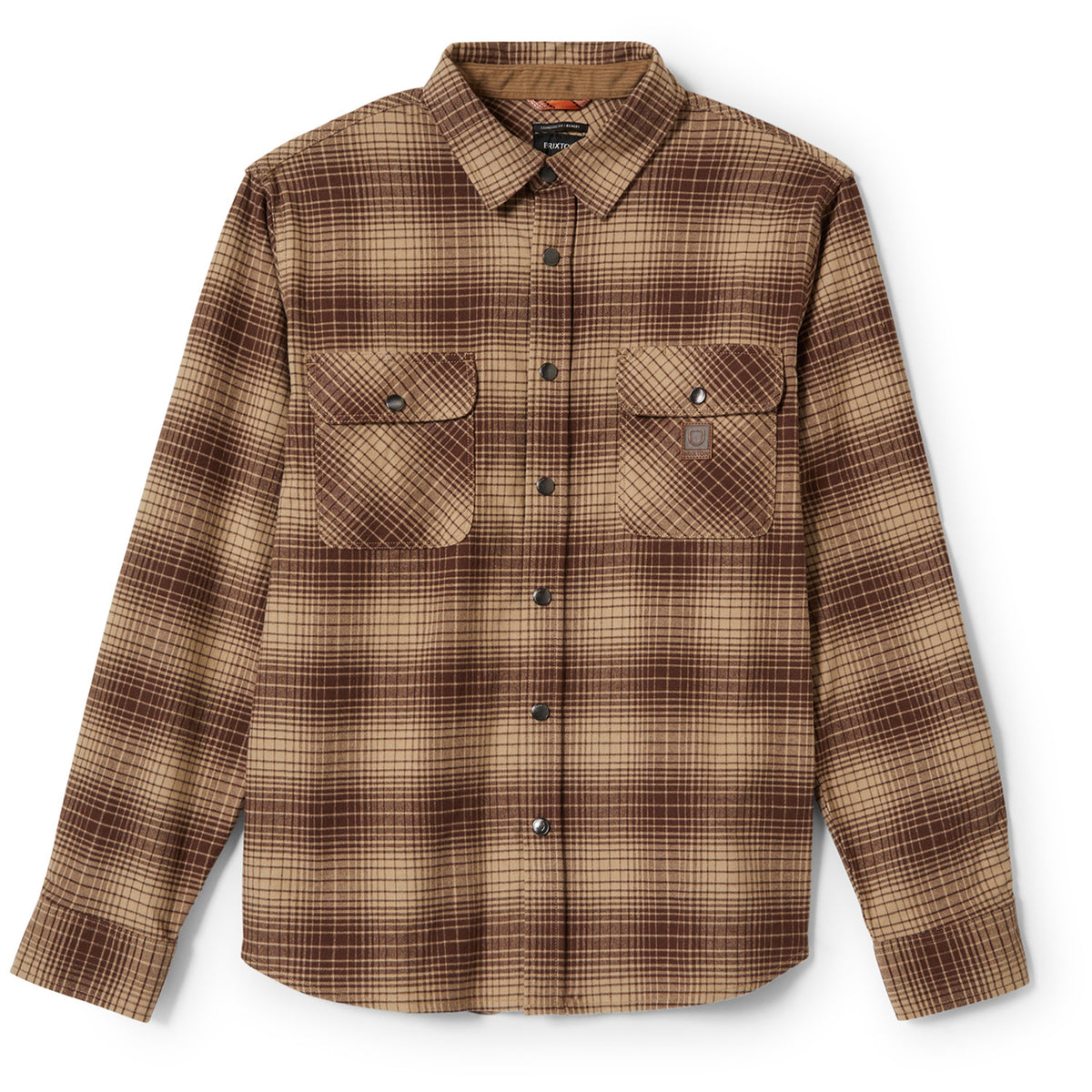 Brixton Buiders Bowery Stretch Water Resistant Long-Sleeve Flannel - Men's Pine Needle/Sunbaked