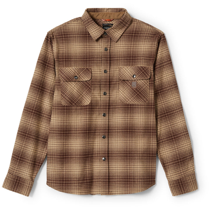 Brixton Buiders Bowery Stretch Water Resistant Long-Sleeve Flannel - Men's Pine Needle/Sunbaked