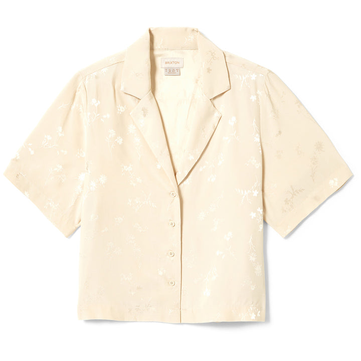 Brixton Silky Short-Sleeve Jacquard Button Down Shirt - Women's Whitecap Floral Jacquard