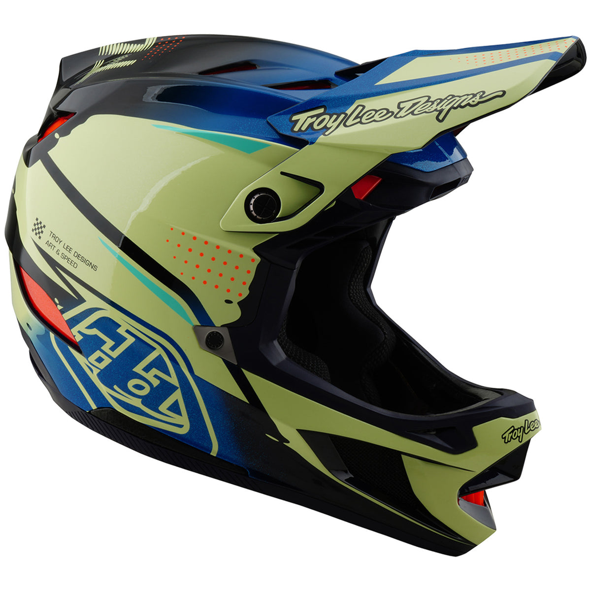Troy Lee Designs D4 Composite MIPS Bike Helmet Drip Glo Yellow