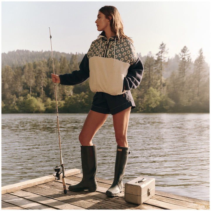 The Great Outdoors The Plush Terrain Half-Zip Up - Women's Falling Daisy Colorblock