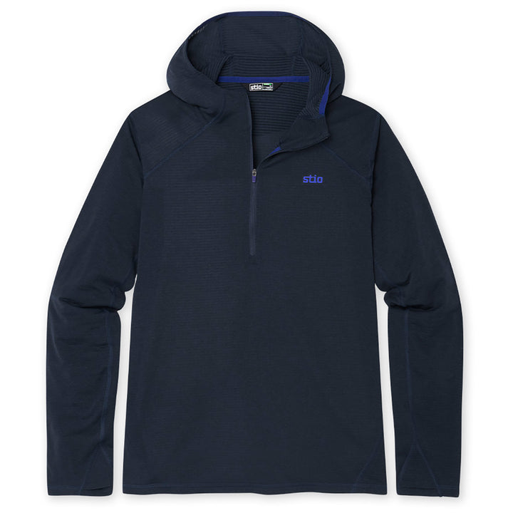 Stio Trax Power Grid Half Zip Hoodie - Men's Mountain Shadow
