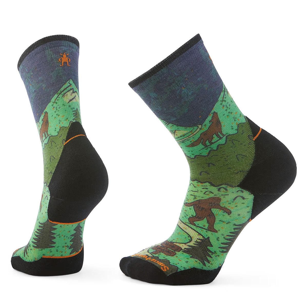 Smartwool Trail Run Targeted Cushion Neature Print Crew Socks - Men's Twilight Blue