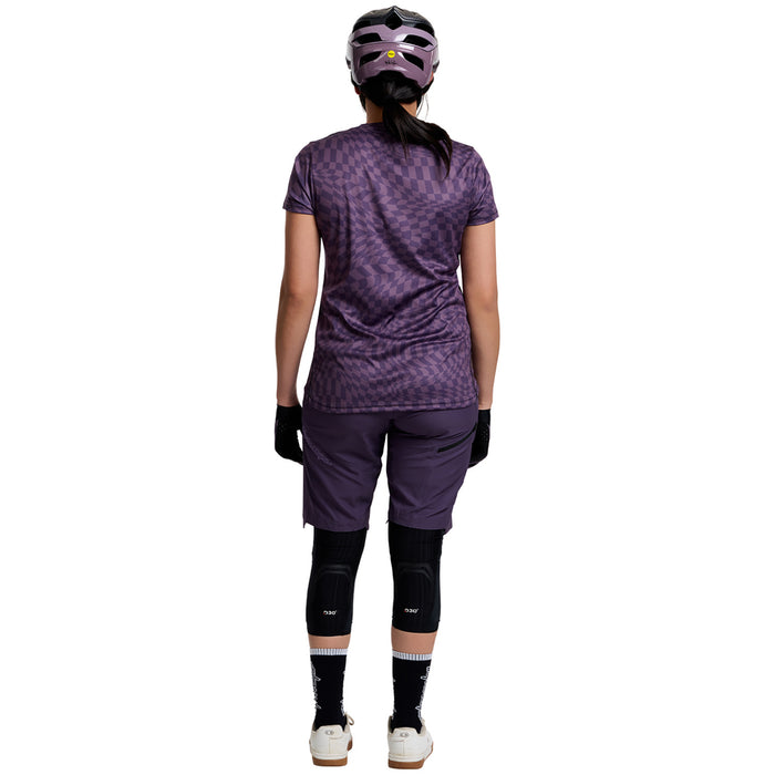 Troy Lee Designs Lilium Short-Sleeve Jersey - Women's Twisted Checkers Deep Purple