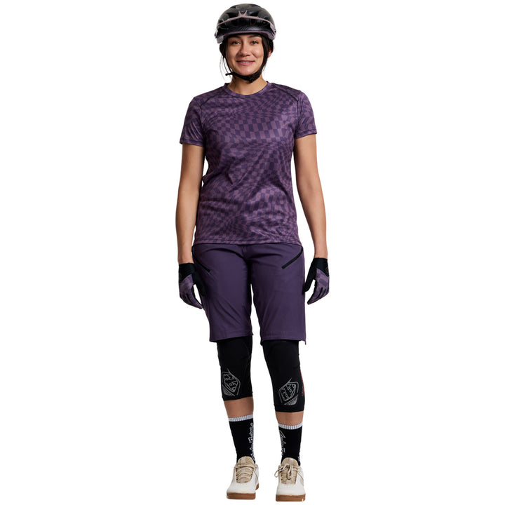 Troy Lee Designs Lilium Short-Sleeve Jersey - Women's Twisted Checkers Deep Purple