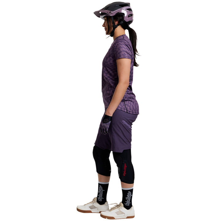 Troy Lee Designs Lilium Short-Sleeve Jersey - Women's Twisted Checkers Deep Purple