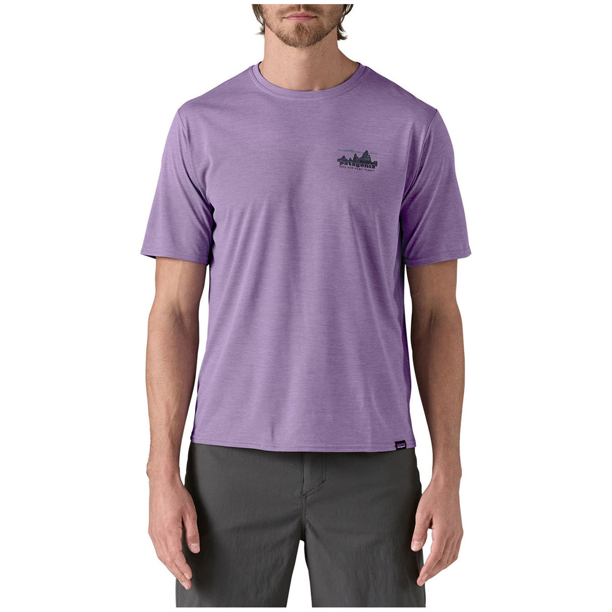 Patagonia Capilene® Cool Daily Graphic T-Shirt - Men's '73 Skyline: Concrete Purple X-Dye