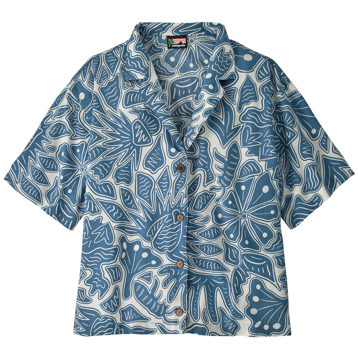 Patagonia Tidal Threads Shirt - Women's Bees and Flowers: Still Blue