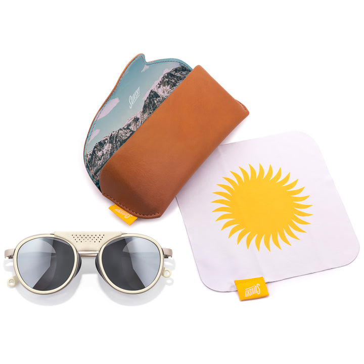 Sunski Strada Sunglasses Ivory/Silver Polarized