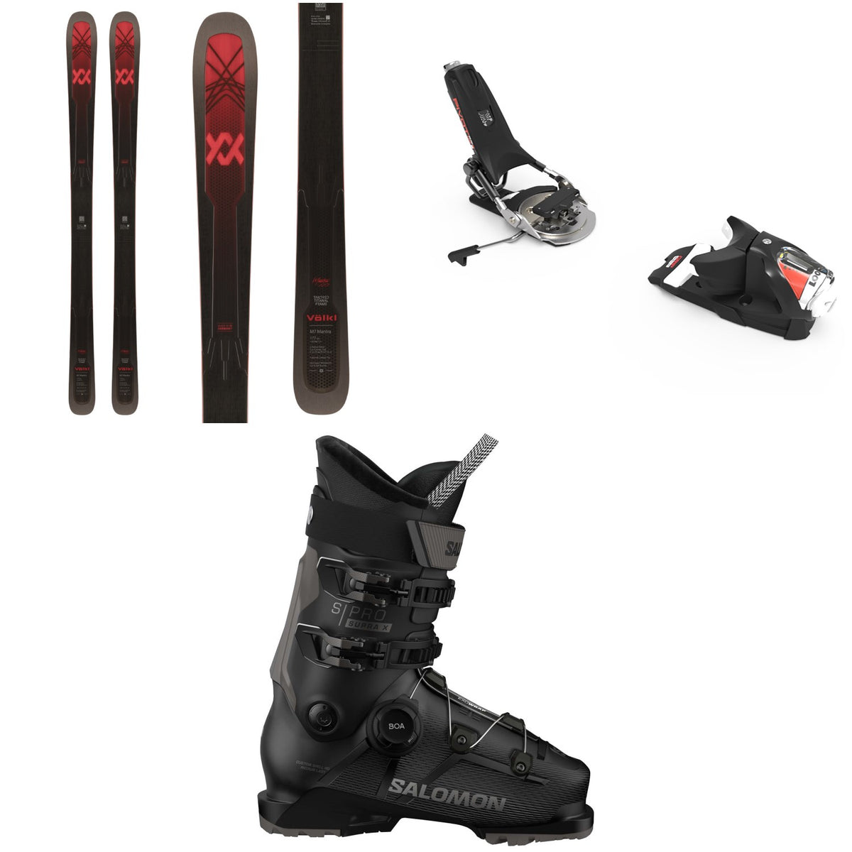 Völkl M7 Mantra Skis + Look Pivot 12 GW Ski Bindings + Salomon S/Pro Supra BOA X100 Ski Boots 2025