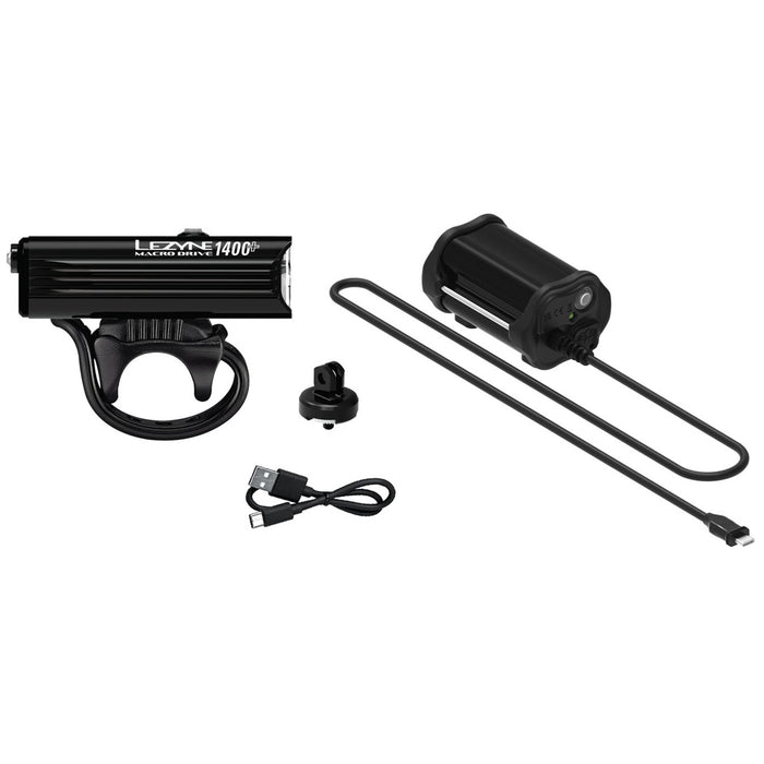 Lezyne Macro Drive 1400+ Loaded Front Bike Light Satin Black