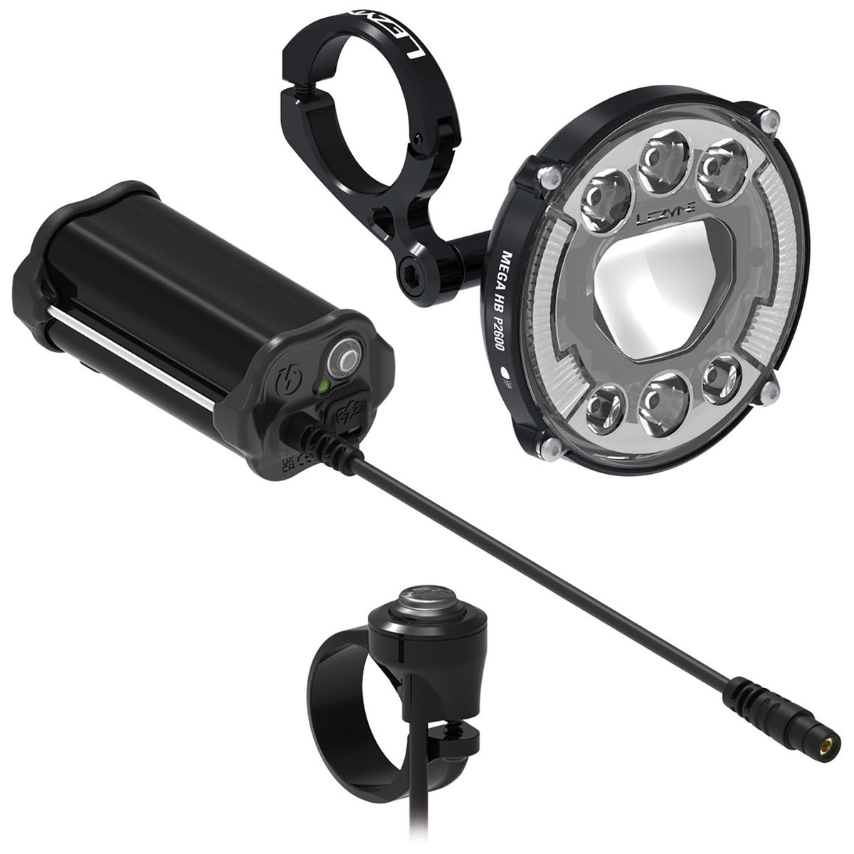 Lezyne Mega HB StVZO P2600 / Power Pack XL Loaded Front Bike Light Flat Black