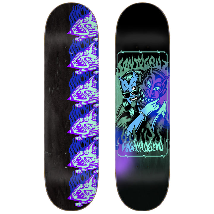 Santa Cruz Skateboards Delfino Devil Mask Pro 8.25 Skateboard Deck