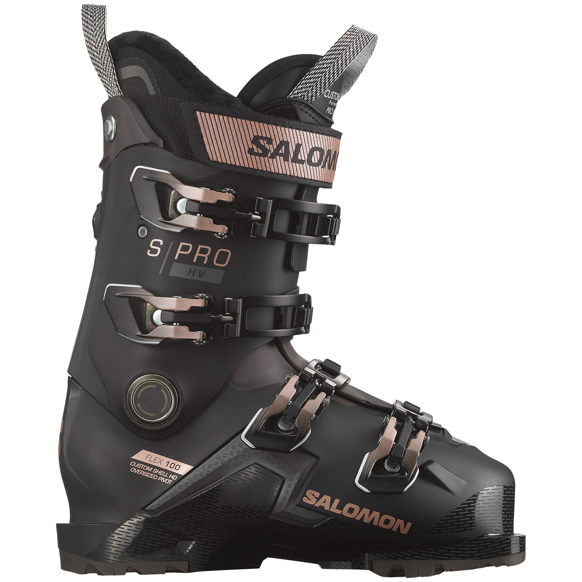 Salomon S/Pro HV 100 W Ski Boots - Women's 2025 Black / Pinkgold Metallic / Beluga