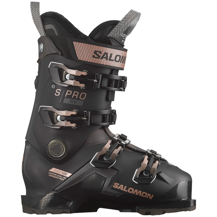 Salomon S/Pro HV 100 W Ski Boots - Women's 2025 Black / Pinkgold Metallic / Beluga