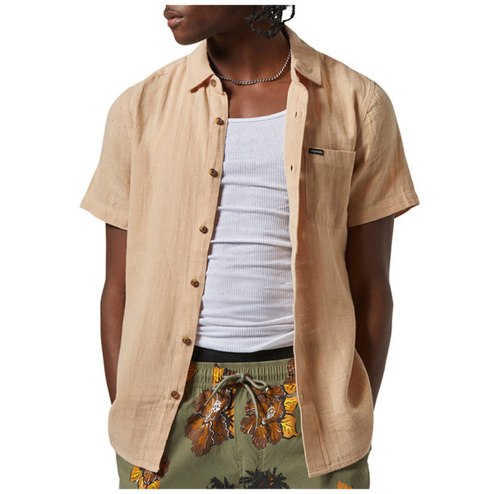 Brixton Charter Organic Cotton Short-Sleeve Shirt - Men's Hazelnut